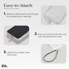 image:imageCaseMate Beaded Phone Charm  Detachable Anti Theft Strap  HandsFree iPhone Wrist Strap for Women  Phone Chain Wristlet  Fits Galaxy Pixel and More  Crystal Pearl GoldBlack Leather