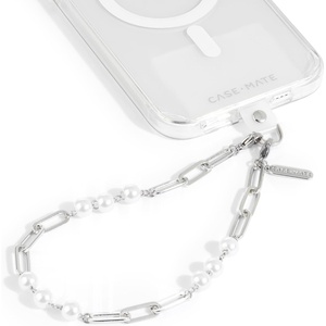 image:imageCaseMate Beaded Phone Charm  Detachable Anti Theft Strap  HandsFree iPhone Wrist Strap for Women  Phone Chain Wristlet  Fits Galaxy Pixel and More  Crystal Pearl GoldSilver Pearl