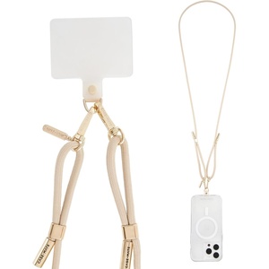 image:imageCaseMate Crossbody Phone Lanyard Works with All Phones HandsFree Strap  Leather Cell Phone Charm  Neck Chain Holder for iPhone 17 Pro Max 16 Pro Max 151413S26 Ultra  Gold Chain Tan LeatherBeige Rope
