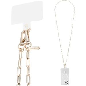 image:imageCaseMate Crossbody Phone Lanyard Works with All Phones HandsFree Strap  Leather Cell Phone Charm  Neck Chain Holder for iPhone 17 Pro Max 16 Pro Max 151413S26 Ultra  Gold Chain Tan LeatherGold