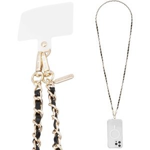 image:imageCaseMate Crossbody Phone Lanyard Works with All Phones HandsFree Strap  Leather Cell Phone Charm  Neck Chain Holder for iPhone 17 Pro Max 16 Pro Max 151413S26 Ultra  Gold Chain Tan LeatherGold Chain Black Leather