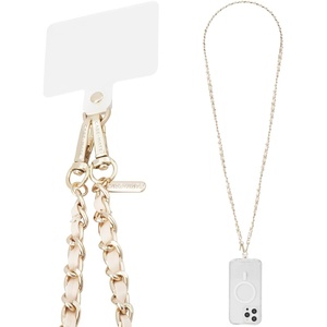 image:imageCaseMate Crossbody Phone Lanyard Works with All Phones HandsFree Strap  Leather Cell Phone Charm  Neck Chain Holder for iPhone 17 Pro Max 16 Pro Max 151413S26 Ultra  Gold Chain Tan LeatherGold Chain Tan Leather