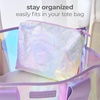 image:imageCaseMate Essential Crinkle Bow Makeup Bag  Ballet Pink  Waterproof Zipper Pouch  Daily Use Travel Pouch for Toiletries and Beach Essentials  Small Cosmetic Bag for Secure StorageIridescent