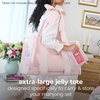 image:imageCaseMate Mahjong Jelly Tote Set  4 Pcs Empty American Mahjong Bag Set  Extra Large Jelly Tote Game Card amp Dice Pouch Rack Sleeve and Crinkle Tile Bag for Game Nights and Travel  Ballet Pink BowBallet Pink Bow