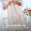 image:imageCaseMate Mahjong Jelly Tote Set  4 Pcs Empty American Mahjong Bag Set  Extra Large Jelly Tote Game Card amp Dice Pouch Rack Sleeve and Crinkle Tile Bag for Game Nights and Travel  Ballet Pink BowQuilted Ditsy Floral