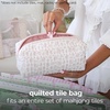image:imageCaseMate Mahjong Jelly Tote Set  4 Pcs Empty American Mahjong Bag Set  Extra Large Jelly Tote Game Card amp Dice Pouch Rack Sleeve and Crinkle Tile Bag for Game Nights and Travel  Ballet Pink BowQuilted Ditsy Floral