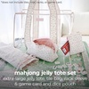 image:imageCaseMate Mahjong Jelly Tote Set  4 Pcs Empty American Mahjong Bag Set  Extra Large Jelly Tote Game Card amp Dice Pouch Rack Sleeve and Crinkle Tile Bag for Game Nights and Travel  Ballet Pink BowQuilted Ditsy Floral