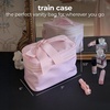image:imageCaseMate Makeup BagOrganizer  Cosmetic Bag wWaterproof Fabric  Skincare and Toiletry Case for Women  Zipper Make Up Pouch for Travel Essentials amp Hair Accessories Train Case  Ballet Pink Bow