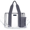 Clear Navy Gingham Eyelet Ruffle