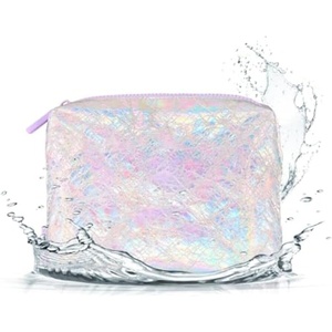 image:imageCaseMate Essential Crinkle Bow Makeup Bag  Ballet Pink  Waterproof Zipper Pouch  Daily Use Travel Pouch for Toiletries and Beach Essentials  Small Cosmetic Bag for Secure StorageIridescent