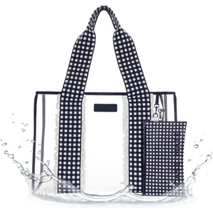 image:imageCaseMate Jelly Tote BagClear Navy Gingham Eyelet Ruffle