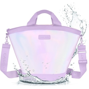 image:imageCaseMate Small Jelly Cooler Tote with Shoulder Strap  Ballet Pink Bow  7L Waterproof Soft Cooler Bag wZippered Insulation  Keeps Drinks Cold for 24 hrs Travel Tote for Beach amp Weekend GetawaysIridescent