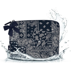 image:imageCaseMate Essential Crinkle Bow Makeup BagNavy Bandana